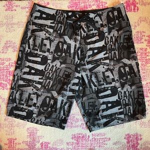 Oakley men’s black and grey board shorts- swim trunks size 38